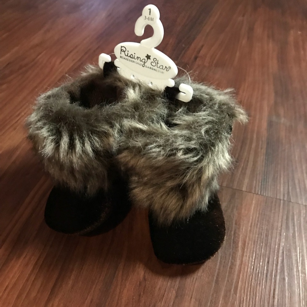 Baby fur booties